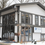 The front of our office in the winter